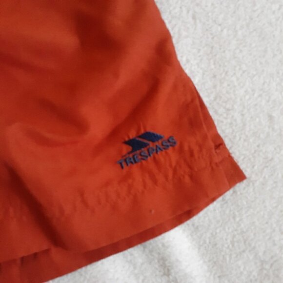 Trespass Men's Medium Quick Dry Mesh Lined Dark Orange Swim Trunks Shorts - Picture 3 of 10